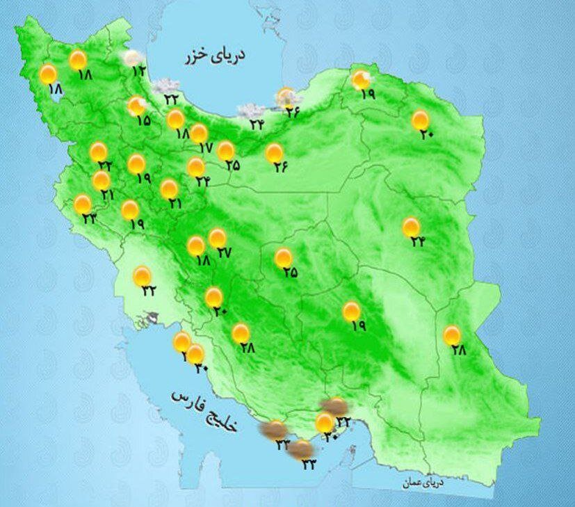 پیش‌بینی جو آرام در اکثر مناطق کشور