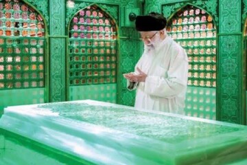 Leader attends Imam Reza shrine’s dust-cleaning ceremony