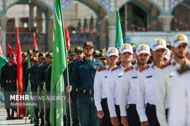 صبحگاه مشترک عهد سربازی در مسجد مقدس جمکران