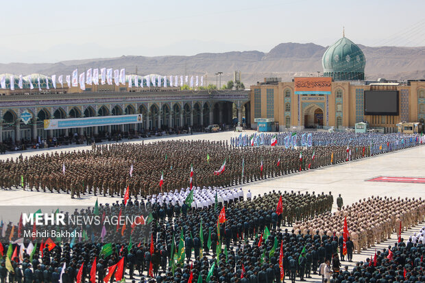 صبحگاه مشترک عهد سربازی در مسجد مقدس جمکران