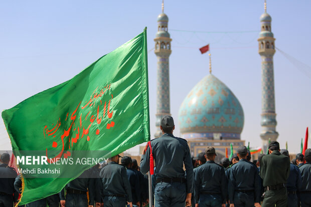 صبحگاه مشترک عهد سربازی در مسجد مقدس جمکران