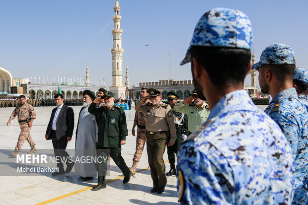 صبحگاه مشترک عهد سربازی در مسجد مقدس جمکران