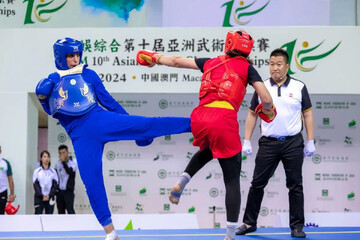 Bagherzadeh wins gold medal in Asian Wushu C'ship