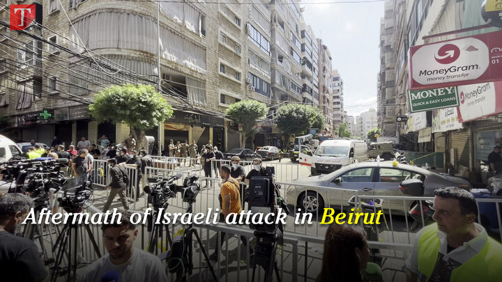 Aftermath of Israeli attack in Beirut