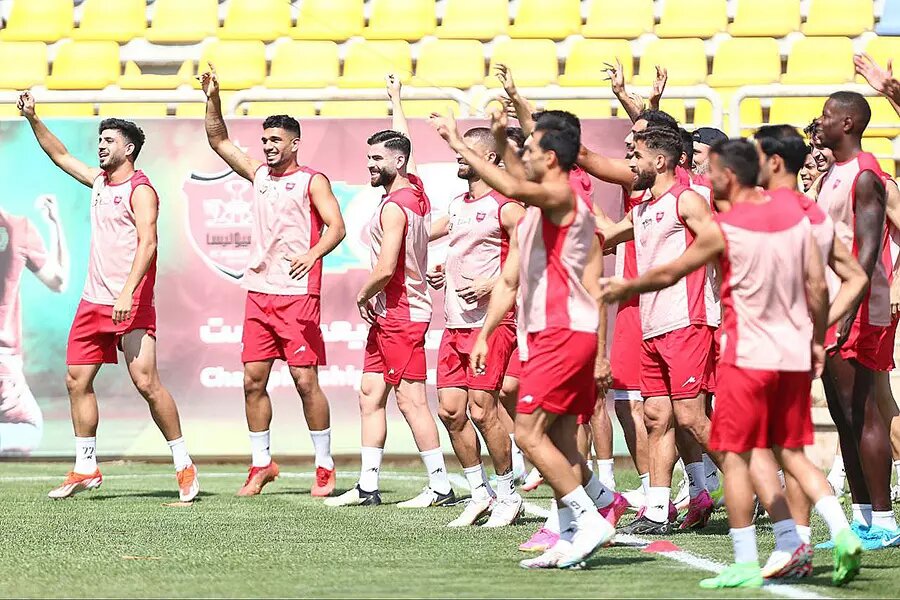 بازيكنان،تمرين،تيم،كادر،پرسپوليس،فوتبال،سرخپوشان،پاختاكور،دقايقي