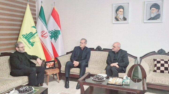 Pezeshkian visits Hezbollah office in Tehran