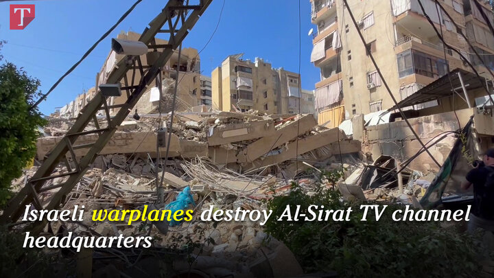 Exclusive: Israeli warplanes destroy Al-Sirat TV channel headquarters