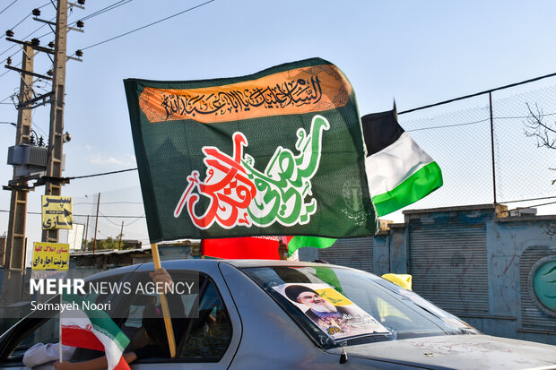 کاروان خودرویی کرمانشاهی‌ها در حمایت از عملیات «وعده صادق ۲»