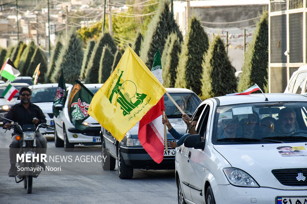 کاروان خودرویی کرمانشاهی‌ها در حمایت از عملیات «وعده صادق ۲»