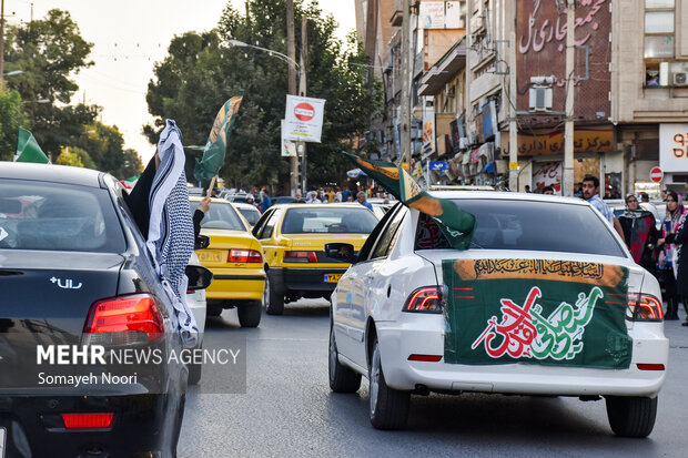 کاروان خودرویی کرمانشاهی‌ها در حمایت از عملیات «وعده صادق ۲»