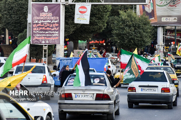 کاروان خودرویی کرمانشاهی‌ها در حمایت از عملیات «وعده صادق ۲»