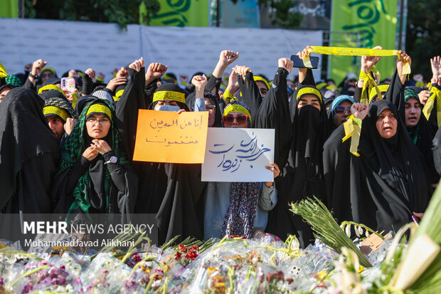 آخرین روز مراسم ادای احترام به شهید سیدحسن نصرالله درمیدان فلسطین