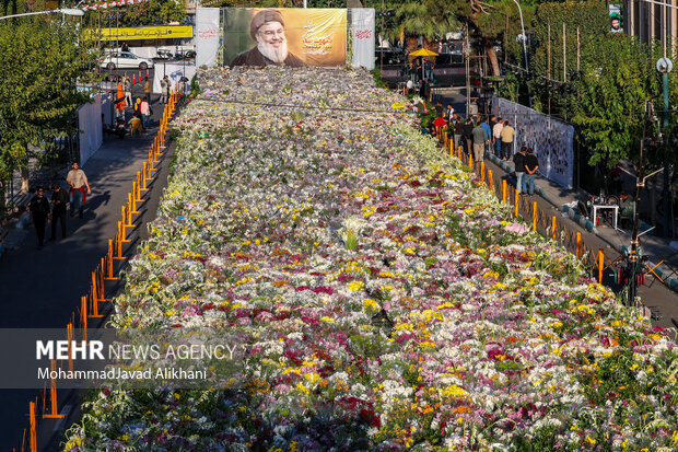 آخرین روز مراسم ادای احترام به شهید سیدحسن نصرالله درمیدان فلسطین