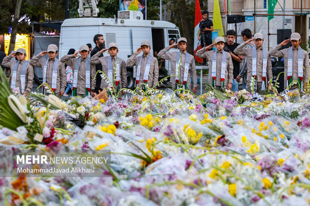 آخرین روز مراسم ادای احترام به شهید سیدحسن نصرالله درمیدان فلسطین