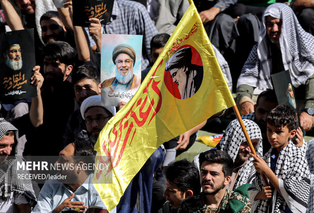 مراسم بزرگداشت مجاهد کبیر شهید حجت‌الاسلام والمسلمین سیدحسن نصرالله و همراهان ایشان در مصلای امام خمینی (ره)