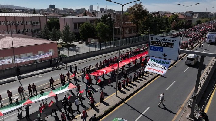 Ankara'da ''Soykırıma İsyan Filistin'e Destek Yürüyüşü'' başladı