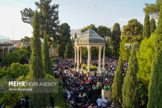 
Commemorating Hafez at his tomb in Shiraz