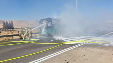 A bus catches fire in occupied territories (+Photos)