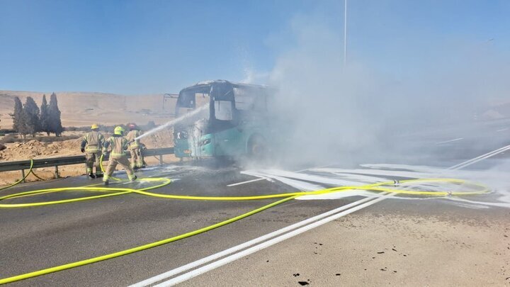 A bus catches fire in occupied territories (+Photos)