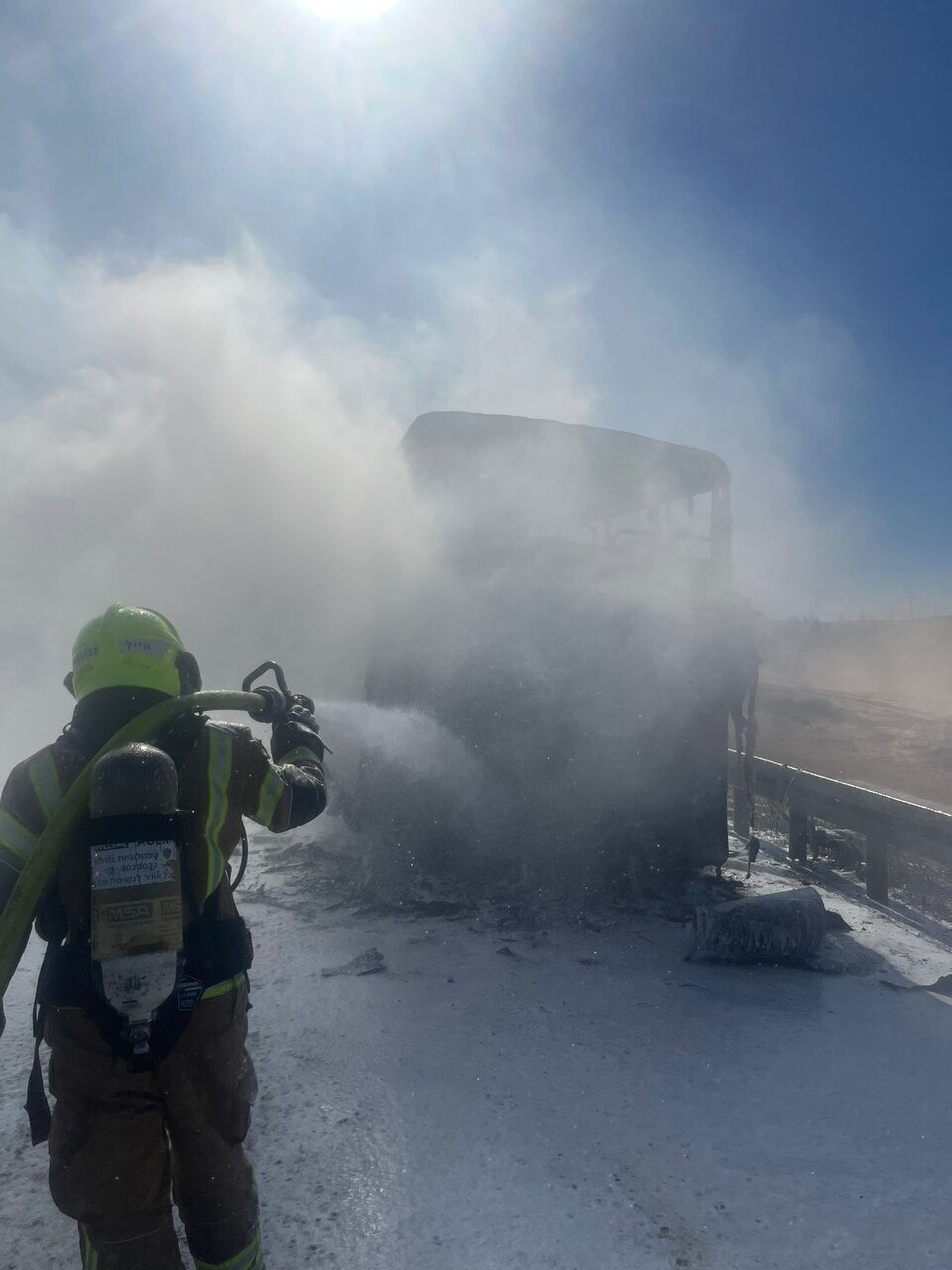 A bus catches fire in occupied territories (+Photos)