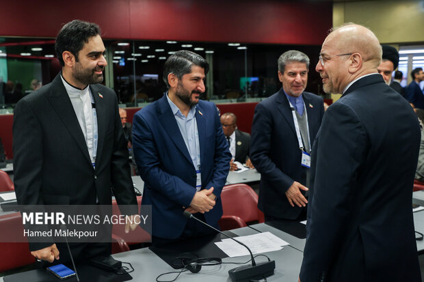 حضور و سخنرانی محمدباقر قالیباف رئیس مجلس شورای اسلامی در نشست فوق‌العاده اتحادیه پارلمانی کشورهای اسلامی - ژنو