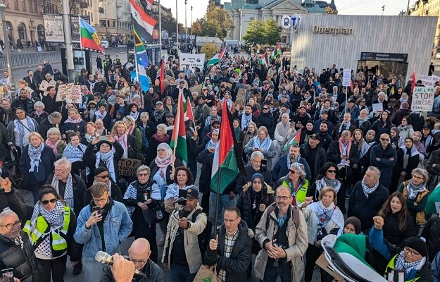 Siyonistlerin Gazze ve Lübnan'a saldırıları İsveç'te protesto edildi