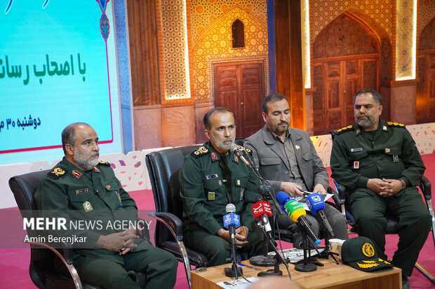 پیش کنگره ملی بزرگداشت 14500 شهید استان فارس- نشست خبری سردار بوعلی فرمانده سپاه فجر استان فارس