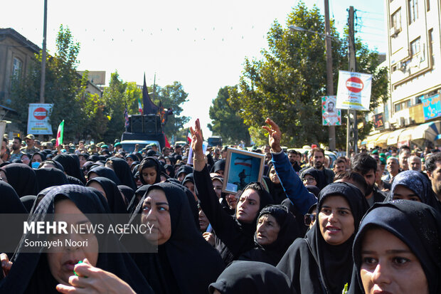 Funeral for Army air defense staff member in Kermanshah