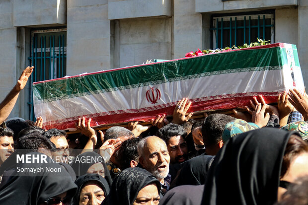 Funeral for Army air defense staff member in Kermanshah