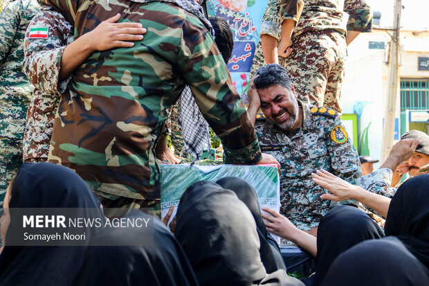 Funeral for Army air defense staff member in Kermanshah