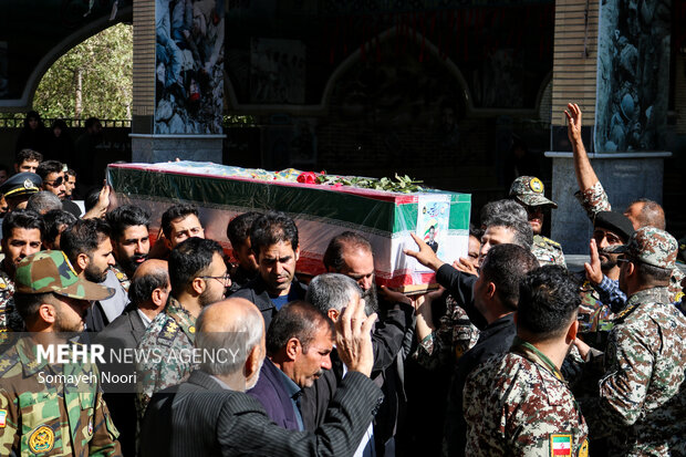 Funeral for Army air defense staff member in Kermanshah