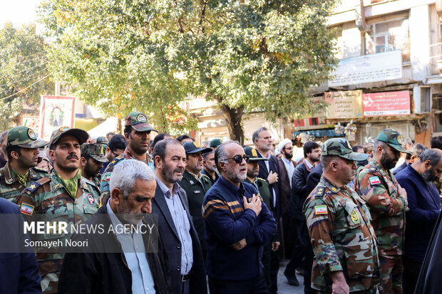 Funeral for Army air defense staff member in Kermanshah