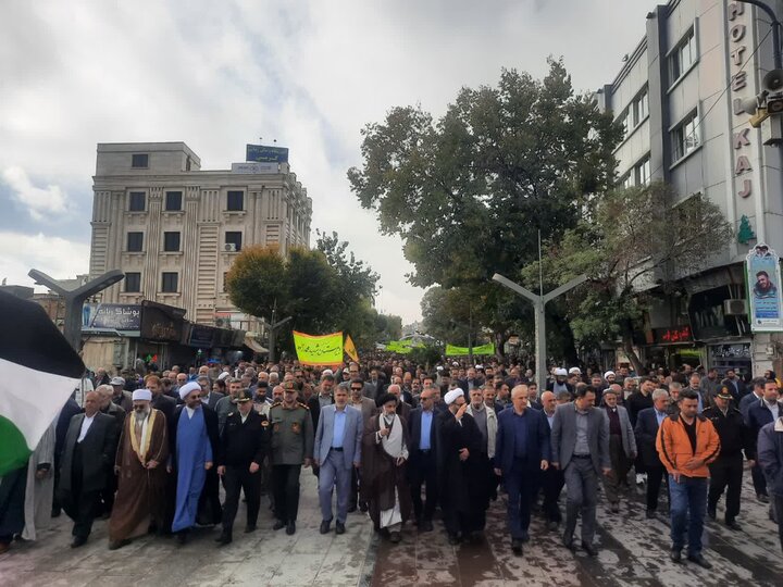 حضور مردم در راهپیمایی ۱۳ آبان نماد حمایت از مردم غزه و لبنان