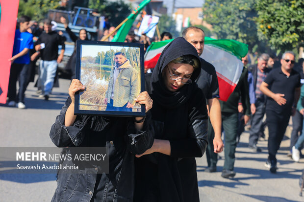 تشییع پیکر شهید «امیرمحمد شمسی» در قائمشهر