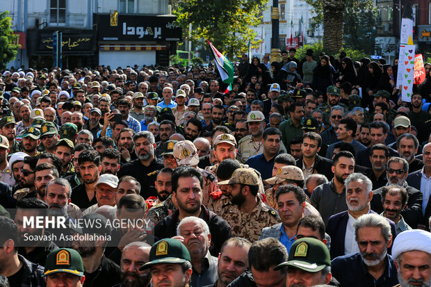 تشییع پیکر شهید «امیرمحمد شمسی» در قائمشهر