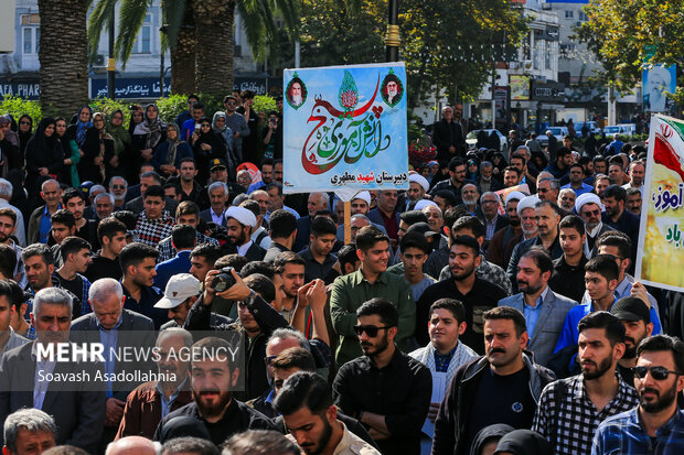 تشییع پیکر شهید «امیرمحمد شمسی» در قائمشهر