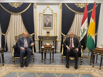 The Prime Minister of the Iraqi Kurdistan Region, Masrour Barzani, and the Consul General of the Islamic Republic of Iran, Nasrollah Rashvandi in Erbil