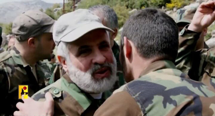 Hezbollah chief Naim Qassem in military uniform in Lebanon