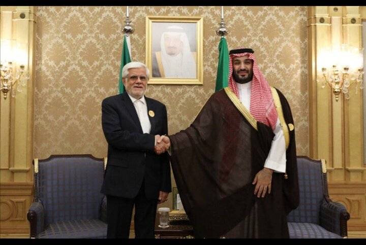 ایرانی نائب صدر کی محمد بن سلمان سے ملاقات، علاقائی اور عالمی امور پر تبادلہ خیال