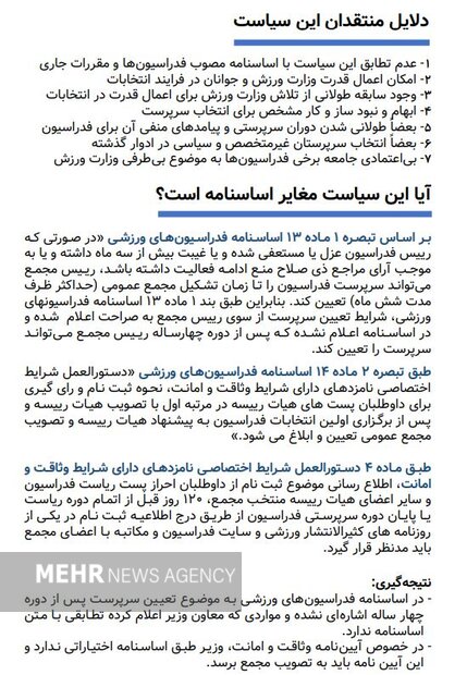 تبعات و پیامد سیاست وزارت ورزش در انتخاب سرپرست برای فدراسیونها