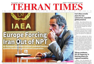 Front pages of Iran's English dailies on November 24