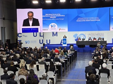 Iran FM attends UNAOC global forum, talks cooperation with counterparts