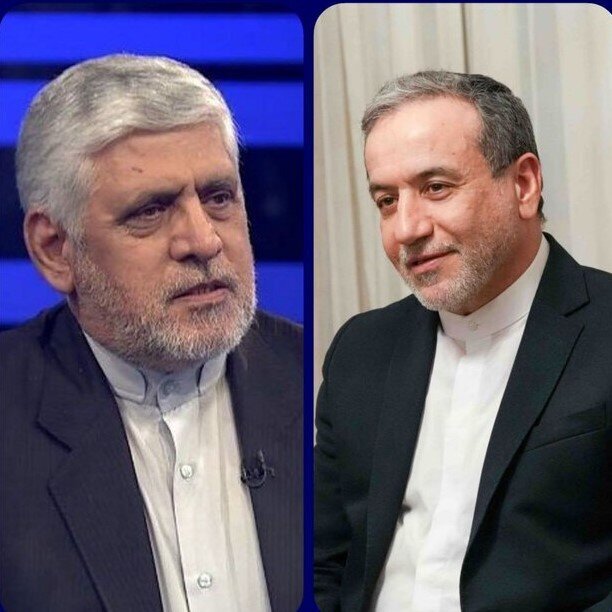 Mohammad Reza Sheibani (L) briefed Iranian Foreign Minister Abbas Araghchi (R) on Lebanon developments during a phone conversation on Tuesday