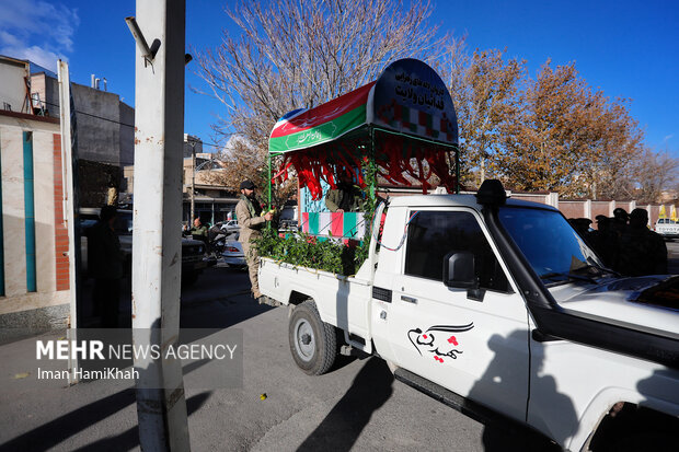 مراسم استقبال از پیکر پنج شهید گمنام در همدان