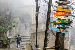 Masuleh village covered in fog