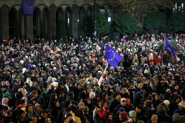 Protesters clash with Georgian police on EU application delay