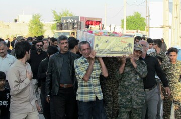 تشییع پیکر شهید گمنام در «اُلی شمالی» شهرستان دیر