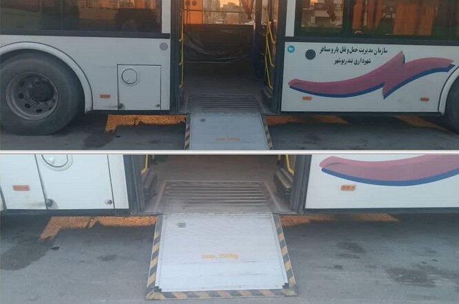 ۷۵ درصد اتوبوسهای شهری بوشهر به امکانات ویژه توانیابان مجهز شدند ۷۵ درصد اتوبوسهای شهری بوشهر به امکانات ویژه توانیابان مجهز شدند