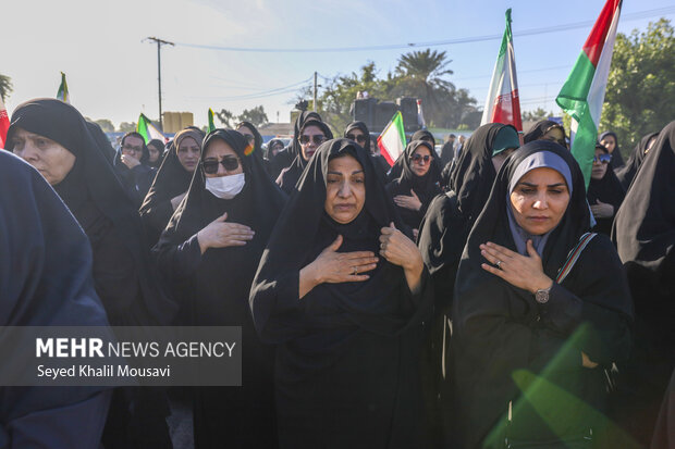 تشییع پیکر شهید گمنام در اداره کل ورزش و جوانان خوزستان