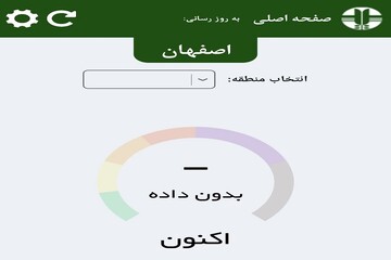 سامانه برخط سنجش کیفی آلاینده‌های اصفهان قطع است